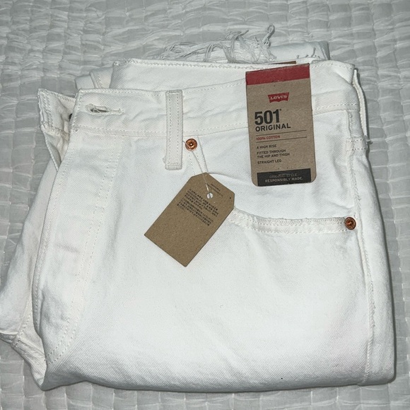 Levi’s 501 Original White Button Front Jeans 31x30 - Picture 1 of 11